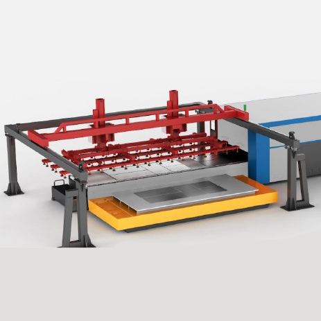 Automated gantry system for clasificación y apilado laser-cut blanks