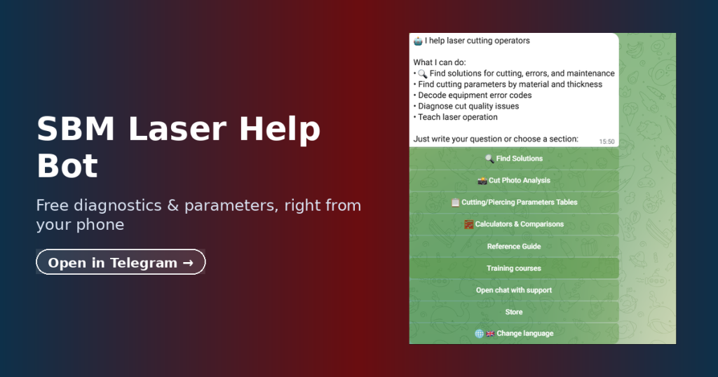 SBM Laser Help Bot — free Telegram bot banner